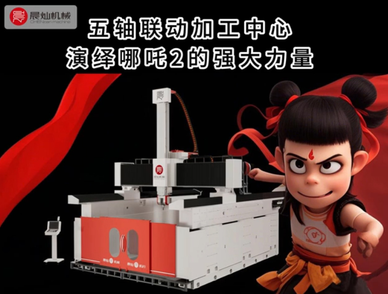 晨灿机械五轴联动加工中心演绎哪吒的强大力量